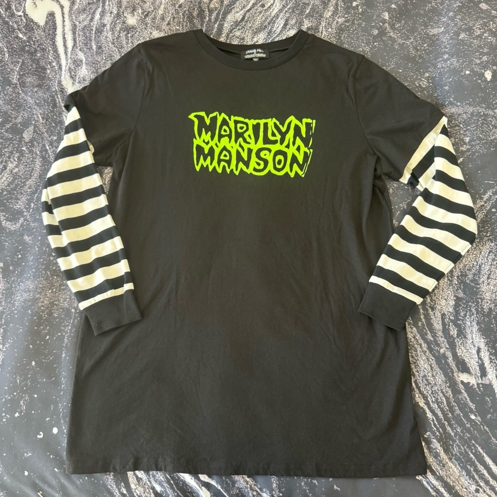 Dolls Kill x Marilyn Manson Long Sleeve Logo T-Shirt Size Size M Unreleased New